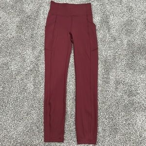 Women’s Lululemon Red Merlot 25” High Rise In Movement Leggings